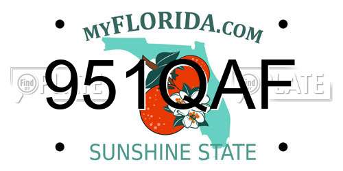 951QAF Florida License Plate