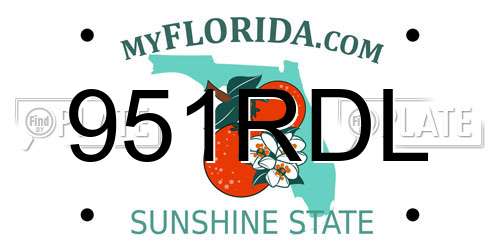 951RDL Florida License Plate