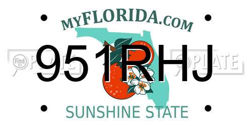 951RHJ Florida License Plate