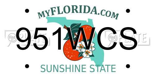 951WCS Florida License Plate
