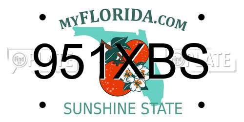 951XBS Florida License Plate