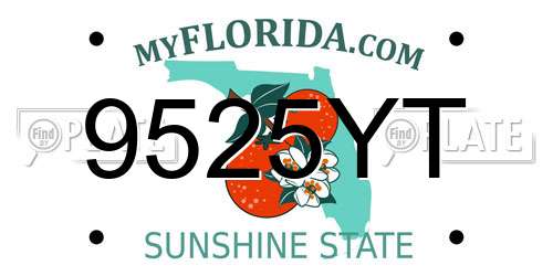 9525YT Florida License Plate