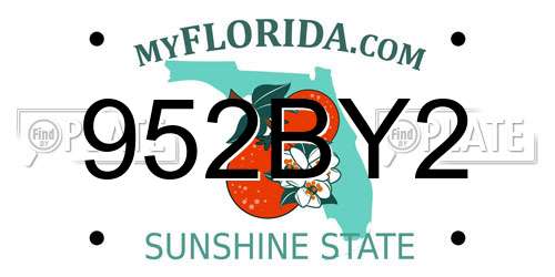 952BY2 Florida License Plate
