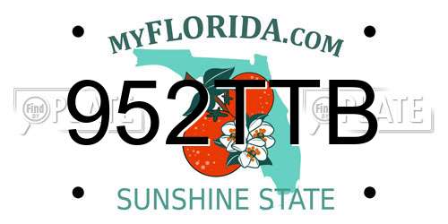 952TTB Florida License Plate