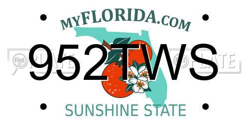 952TWS Florida License Plate