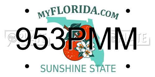 953PMM Florida License Plate