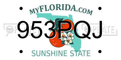 953PQJ Florida License Plate