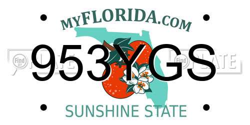 953YGS Florida License Plate