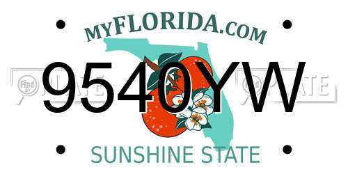 9540YW Florida License Plate