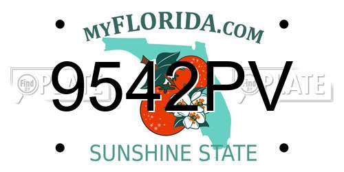 9542PV Florida License Plate