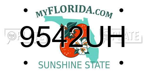 9542UH Florida License Plate