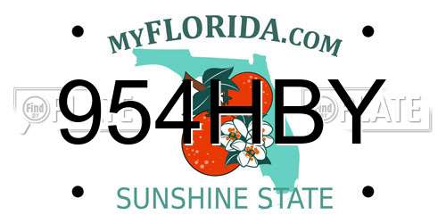 954HBY Florida License Plate