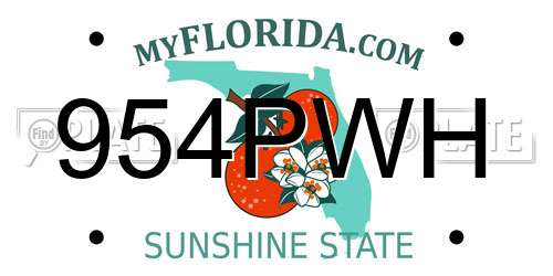 954PWH Florida License Plate