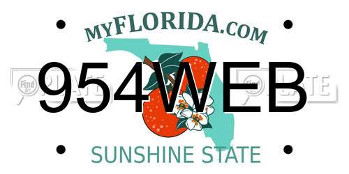 954WEB Florida License Plate