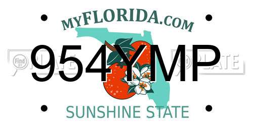 954YMP Florida License Plate