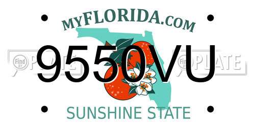 9550VU Florida License Plate