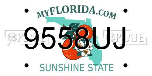 9558UJ Florida License Plate