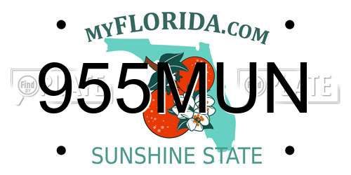 955MUN Florida License Plate