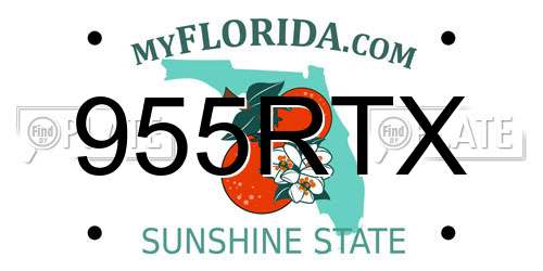 955RTX Florida License Plate