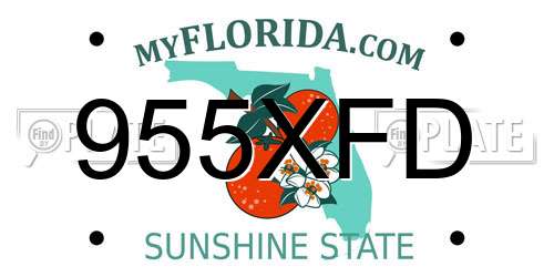 955XFD Florida License Plate