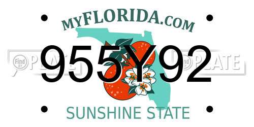 955Y92 Florida License Plate