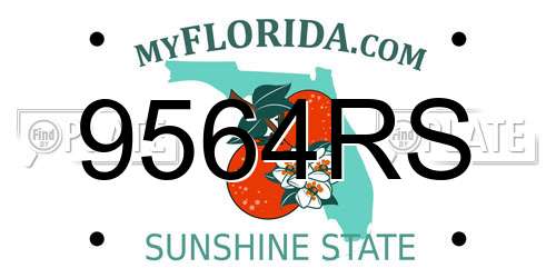 9564RS Florida License Plate