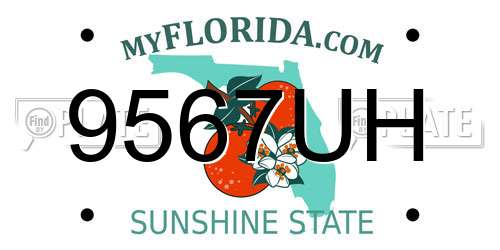 9567UH Florida License Plate