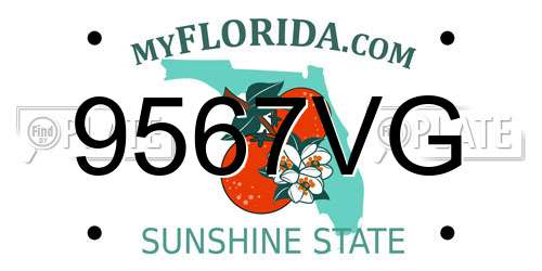 9567VG Florida License Plate