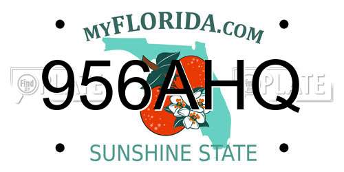 956AHQ Florida License Plate