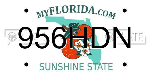 956HDN Florida License Plate