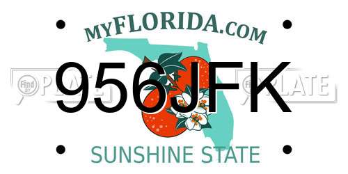 956JFK Florida License Plate