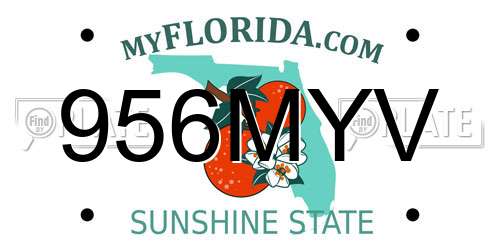 956MYV Florida License Plate