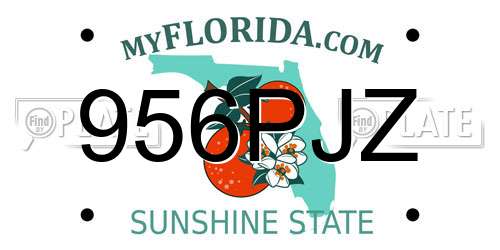 956PJZ Florida License Plate