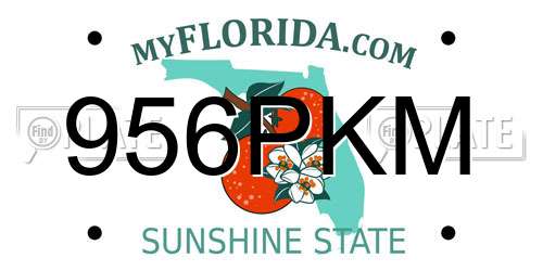 956PKM Florida License Plate