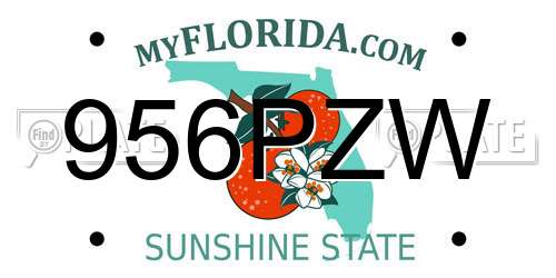 956PZW Florida License Plate
