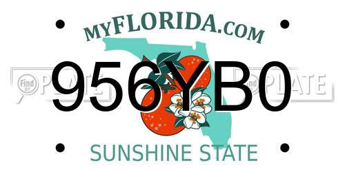 956YB0 Florida License Plate