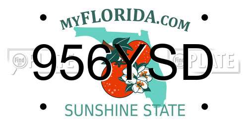 956YSD Florida License Plate