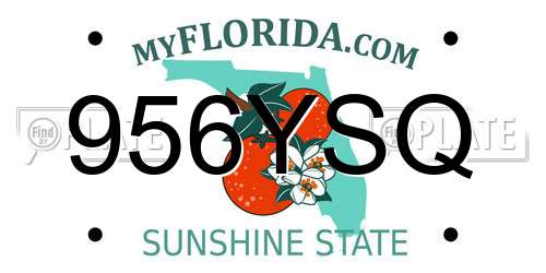 956YSQ Florida License Plate