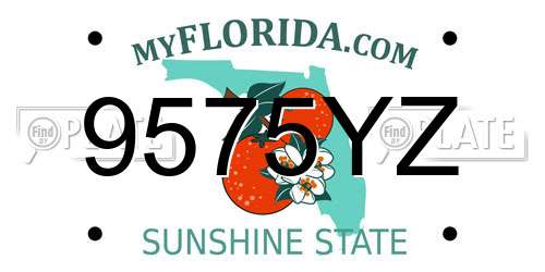 9575YZ Florida License Plate