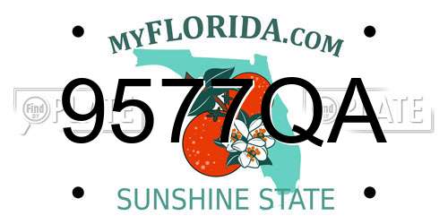 9577QA Florida License Plate