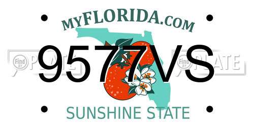 9577VS Florida License Plate