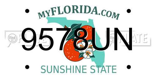 9578UN Florida License Plate