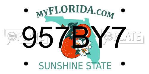 957BY7 Florida License Plate