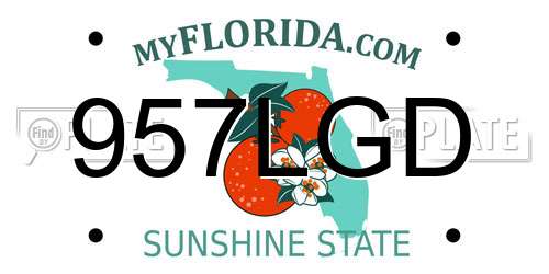 957LGD Florida License Plate