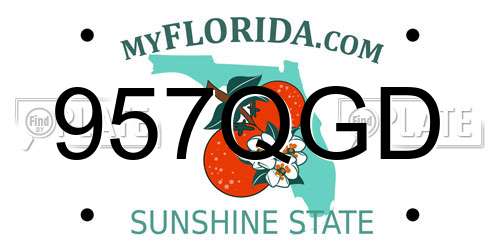 957QGD Florida License Plate