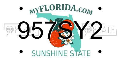 957SY2 Florida License Plate