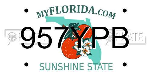 957YPB Florida License Plate