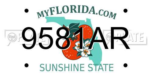 9581AR Florida License Plate