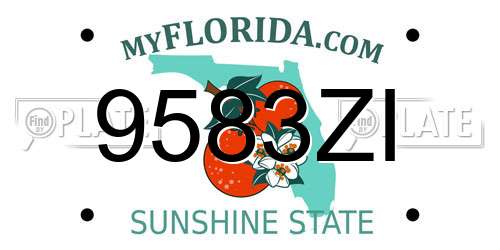 9583ZI Florida License Plate