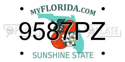 9587PZ Florida License Plate